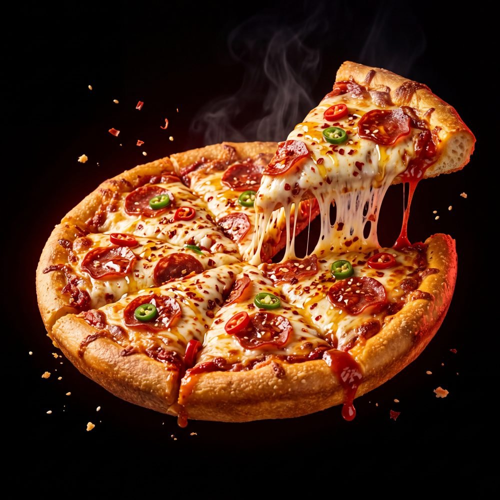 Hot-Honey-Pizza mit scharfer Salami, Chili und Honig